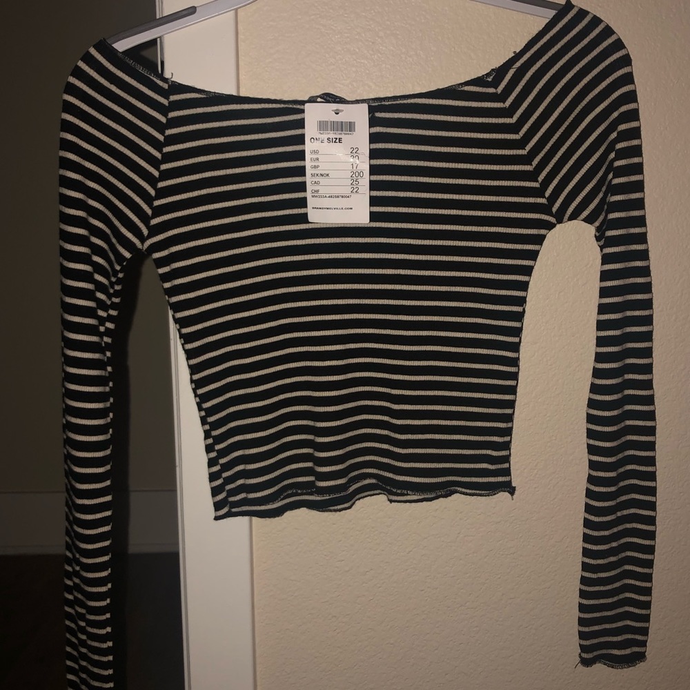 Brandy Melville Autumn Knitted Off Shoulder Crop